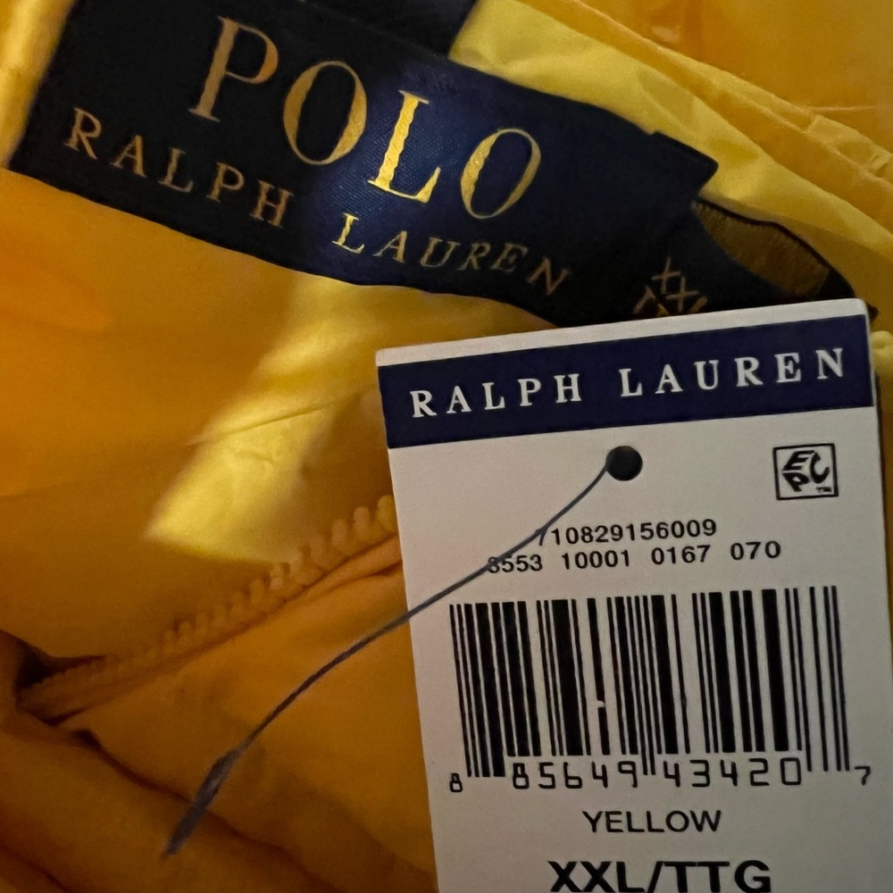 POLO RALPH LAUREN Packable Lightweight Quilted Hooded Puffer Jacket  Yellow - Picture 15 of 15